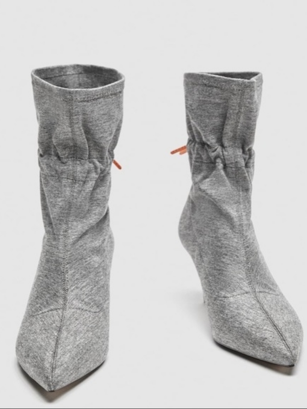 Zara Fabric Kitten Heel Ankle Boots in FEATHER GREY Size 40/ 9.5 - Picture 5 of 10